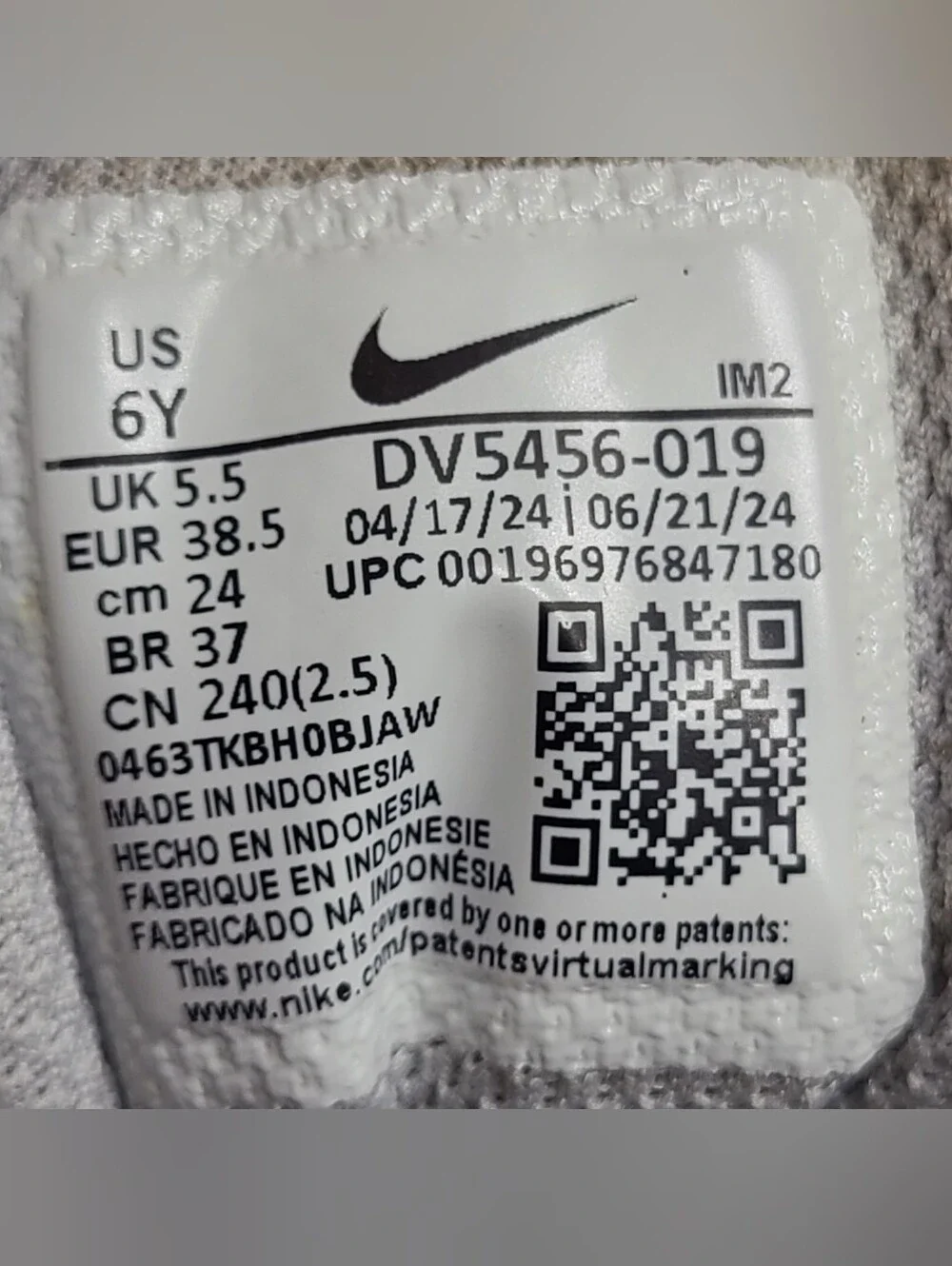 Nike Court Borough Low Recraft 'Platinum Cool Grey Photo Blue' Kids Size 6Y